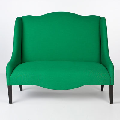 Emerald Linen Settee