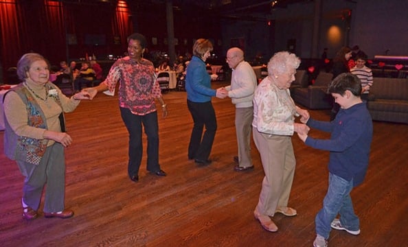 The music venue hosts a group of 90-year-olds for a Valentine’s Day dance that proves love is timeless.