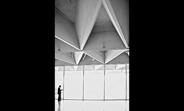 'National Gallery, East Wing". The contest theme, architecture, might have given Lujan an edge: the photographer is an architect. On a summer museum visit, he says, he was struck by the East Wing's coffered ceiling. As he was adjusting his Nikon D70 ca