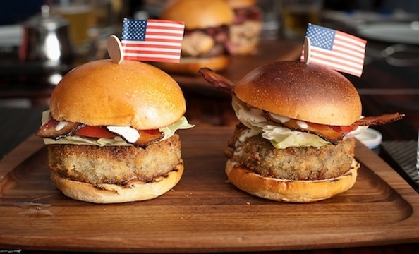 The burger line-up at BLT

