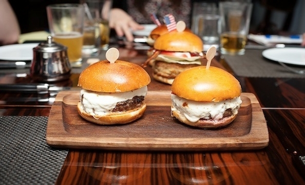 The burger line-up at BLT
