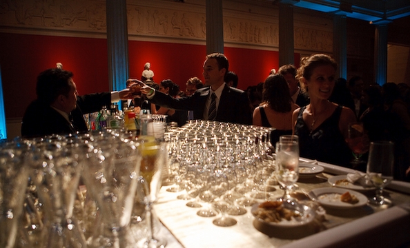 Guests at the bar.
