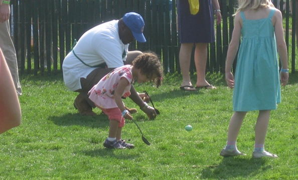 President Obama and First Lady Michelle Obama welcome thousands of children and their families to the White House for the 2010 Easter Egg Roll.