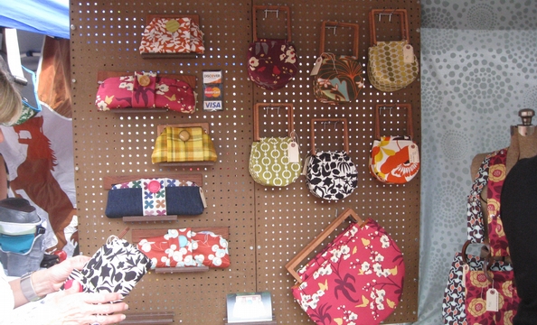 Cheery clutches and purses from Pistol Stitched.