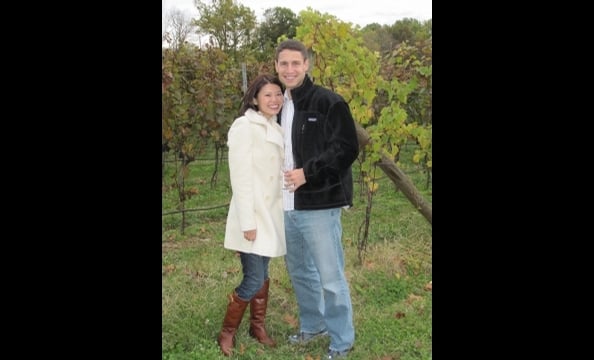 The couple enjoyed a day at Sugarloaf Mountain Vineyard in mid-October.