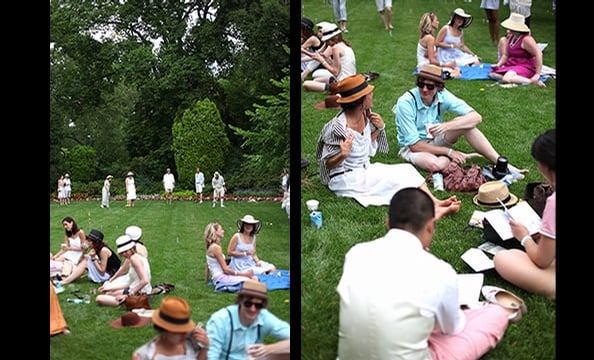 Picnicing on the Hillwood lawn. 