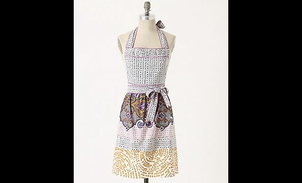 Help the maker of the night's seven from-scratch pies keep her party clothes clean in the kitchen with this speckled mosaic apron. Anthropologie Daub and Dabble apron, $32.