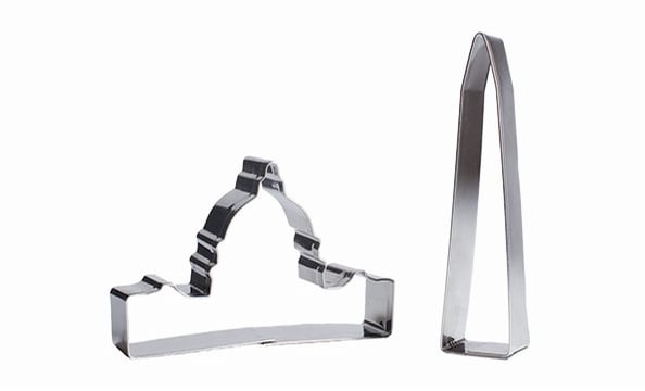 Cookie cutters shaped like the Washington Monument and US Capitol. Hill's Kitchen, $3.25 each.