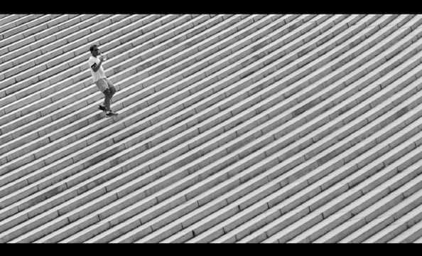 The photographer calls this photo of a runner on the steps of the Lincoln Memorial "more of an abstract play on the 'stripes' theme."