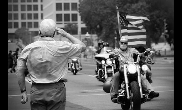 Arlington attorney Rena Schild captured respect across generations—and 34 percent of reader vote—with this picture taken during Rolling Thunder, an annual event on Memorial Day weekend that raises awareness of POW/MIA issues. Though most Rolling Thunder