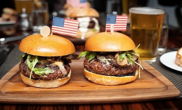 The burger line-up at BLT

