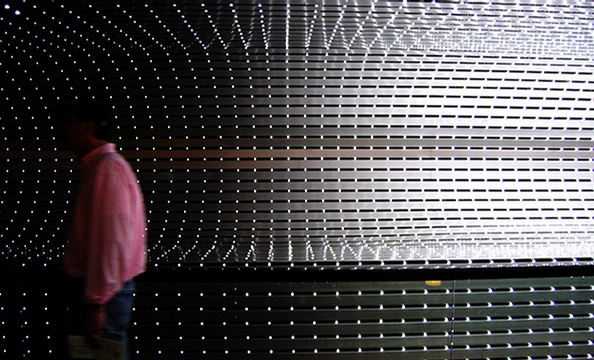 The moving sidewalk in the underground passageway that connects the East and West Wings of the National Gallery of Art.