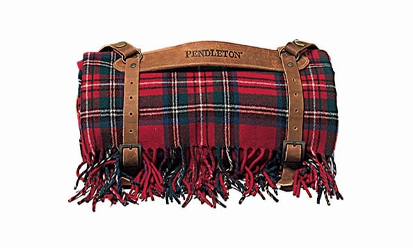 Wrap him with love: Pendleton’s wool throw comes with a leather carrier. Bloomingdale’s, $99.99.