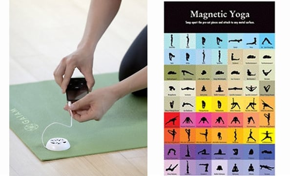 Yoga’s a great workout, but classes at a studio can add up fast. The MP3-player-compatible Audio Yoga Mat (Gaiam.com, $39.98) can help you practice on your own—just download a yoga tutorial and load it onto your iPod. The mat plays the audio through a bui
