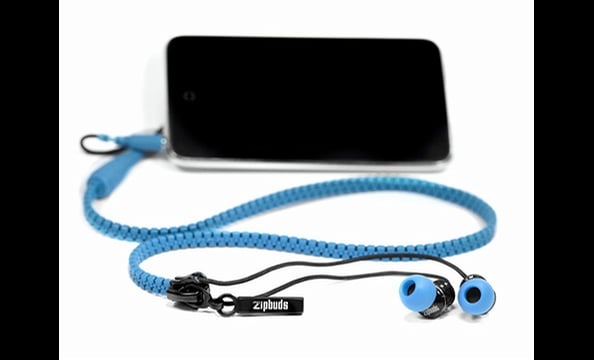 Earbuds for most MP3 players tend to get tangled about 15 seconds after you remove them from their packaging. This ingenious product uses a zipper to keep the cords from getting jumbled up. When you’re ready to use them, all just unzip the cords. Zipbuds,