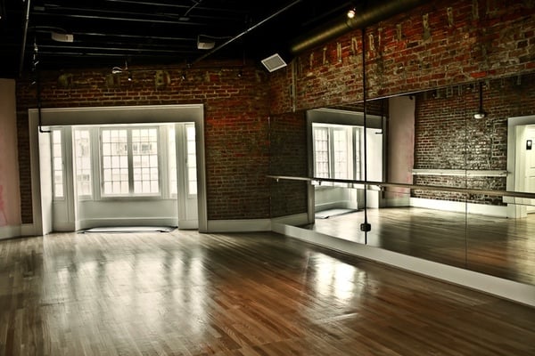 One studio serves as space for owner Emma Saal’s barre yoga class.