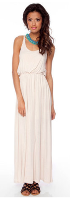 For a more relaxed look that’s still totally on trend, opt for a cotton maxi dress.