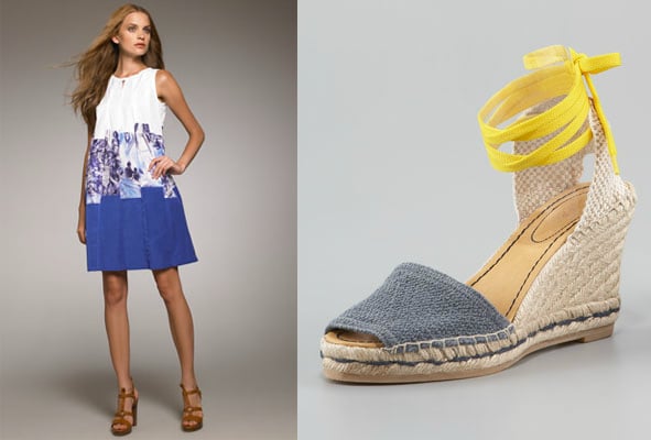 “[For another look], I’d also recommend a dress that’s easy to move in while still looking fresh, like this one from Piazza Sempione, with some espadrilles with a dash of bright yellow.”