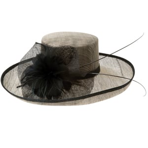 This neutral, Breton-style hat would work with a wide range of dresses.