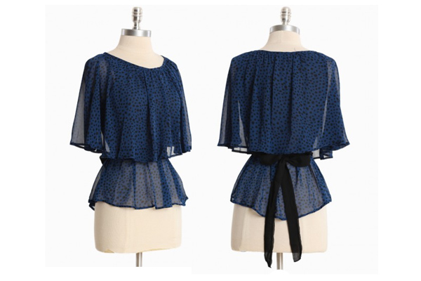 The bow-tie back makes this polka-dot top even sweeter.