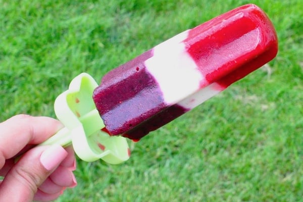 Red, White, and Blue Berry Popsicles