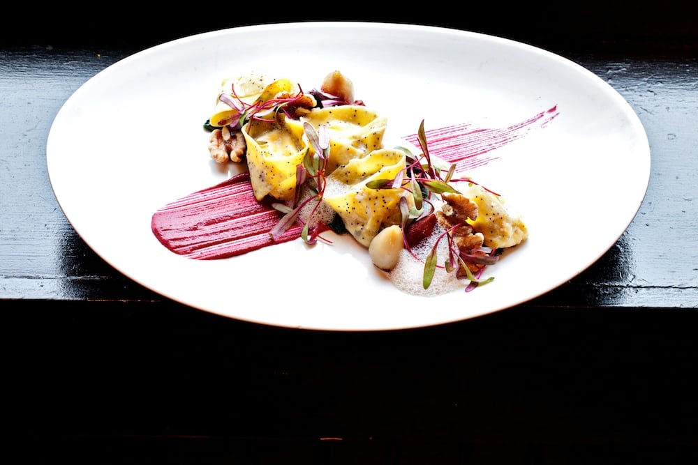 Fresh Goat Cheese Tortelloni at Vermilion Restaurant. Photograph by Scott Suchman.