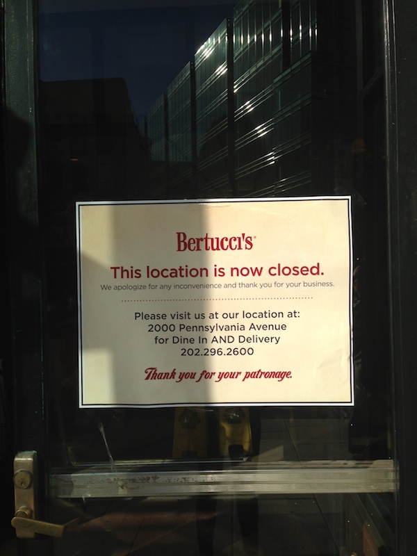 Bertucci's Dupont Has Closed | Washingtonian