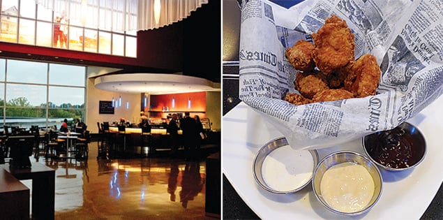 Photograph of Arclight Cinemas and popcorn chicken courtesy of ArcLight Cinemas.