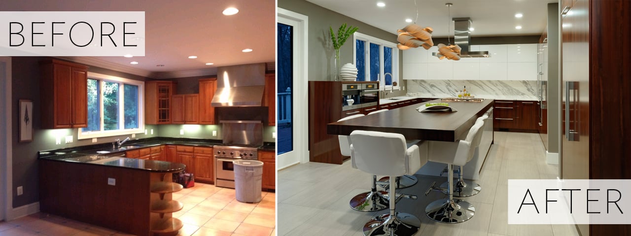 Before & After: A Basic Kitchen Gets a Warm Modern Makeover