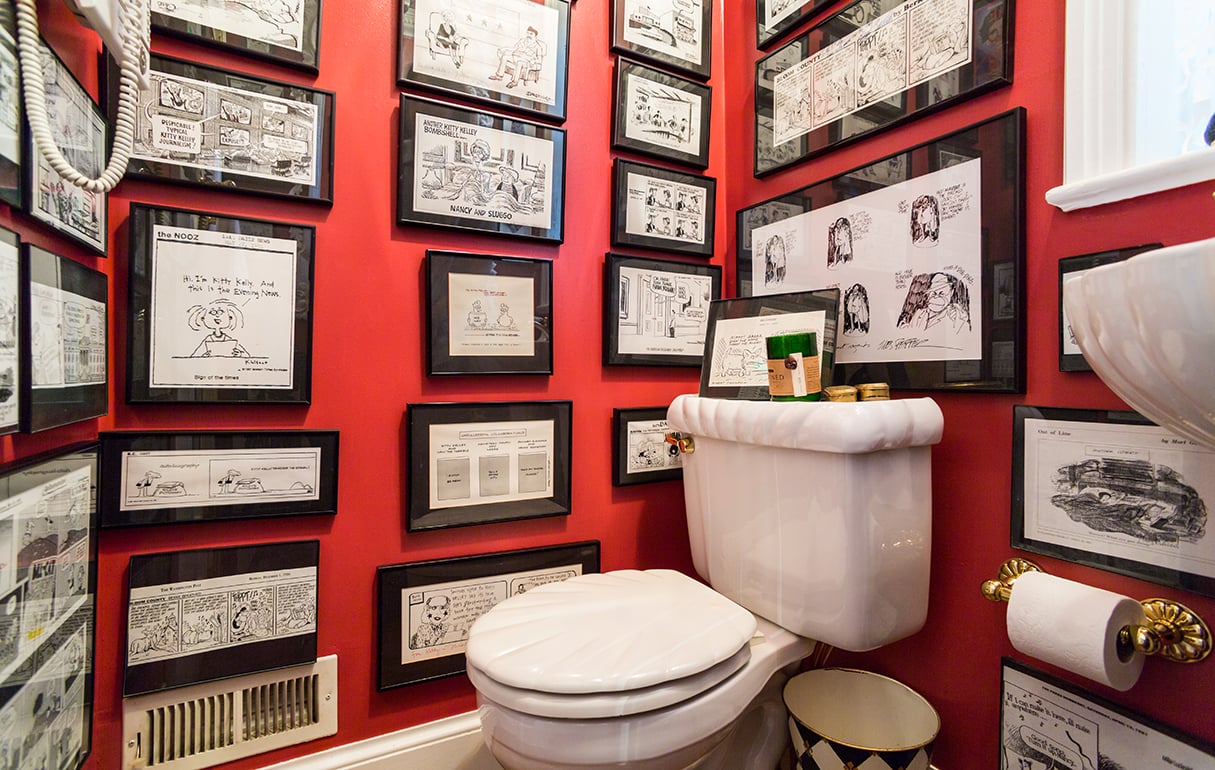 Photos: Kitty Kelley’s Bathroom Is Decorated With Every Cartoon That Ever Made Fun of Her