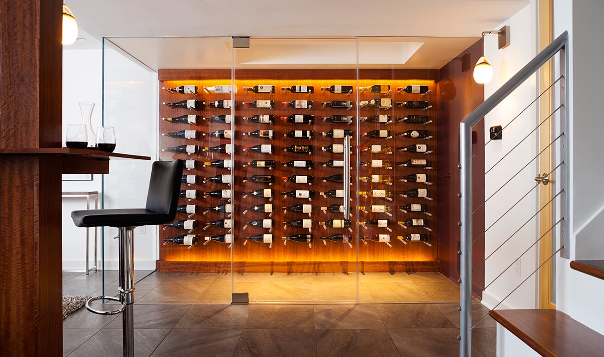 Inside a Modern, Remodeled Basement That Doubles as a Wine Cellar