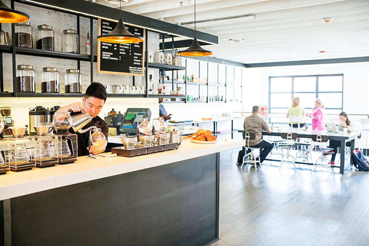 Coffee shops with wifi in DC: Spend a day working and eating at Maketto, which mixes a coffee/pastry shop, bar, and Southeast Asian restaurant--all with free wifi. Photography by Scott Suchman.