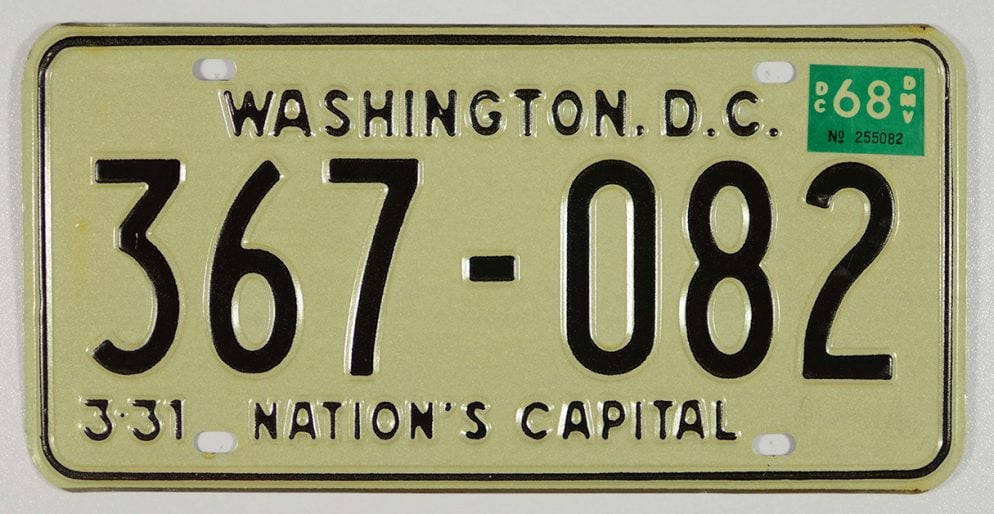 DC License Plates Through the Years Washingtonian