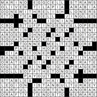 November 2015 Crossword Answer Key  Washingtonian