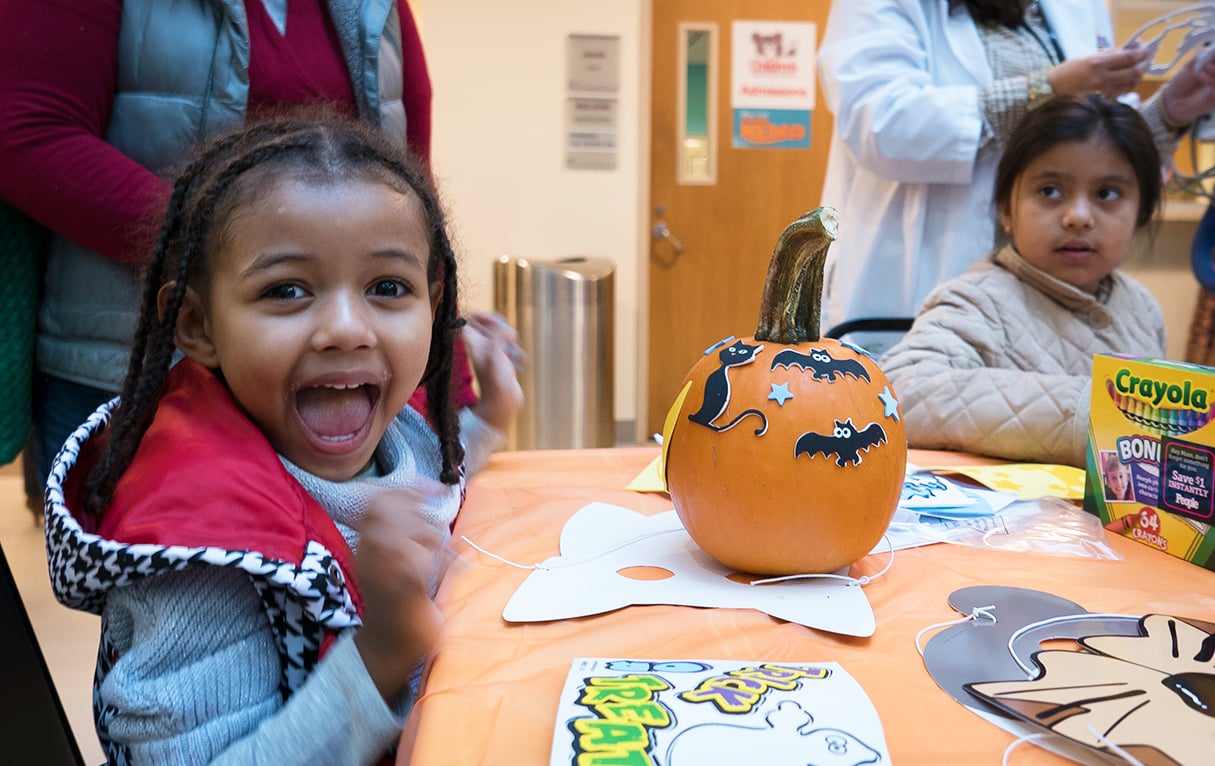 Photos: Kids at the Children’s National Medical Center Celebrate Halloween With Pumpkin Crafts and Mini Parades
