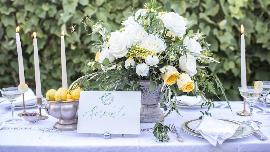 Lemon yellow wedding styled shoot