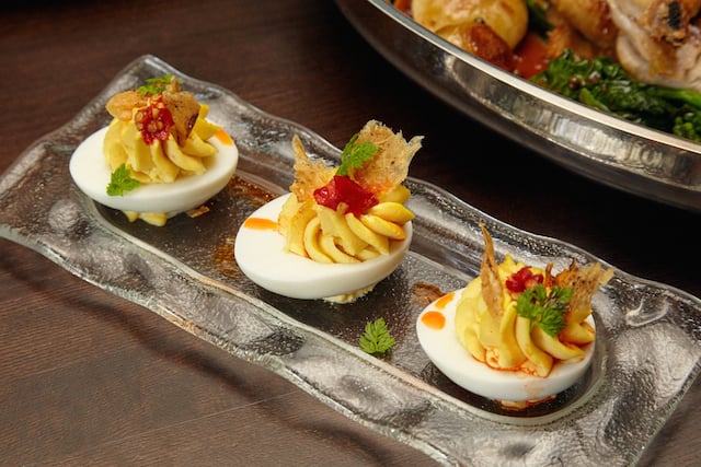 Don't miss the Riggsby's deviled eggs. Photograph by Jeff Elkins