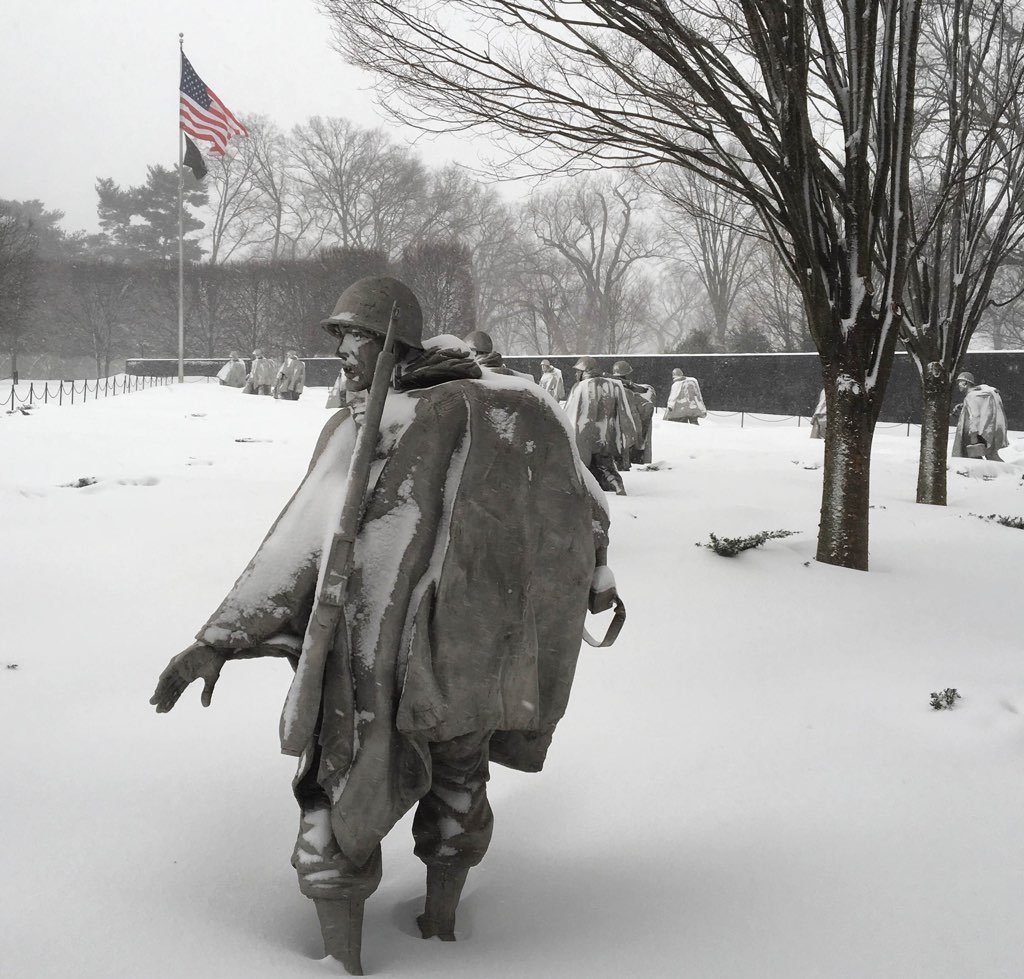 This morning at Korean War Veterans Memorial. Photo courtesy of Eric Phillips. 