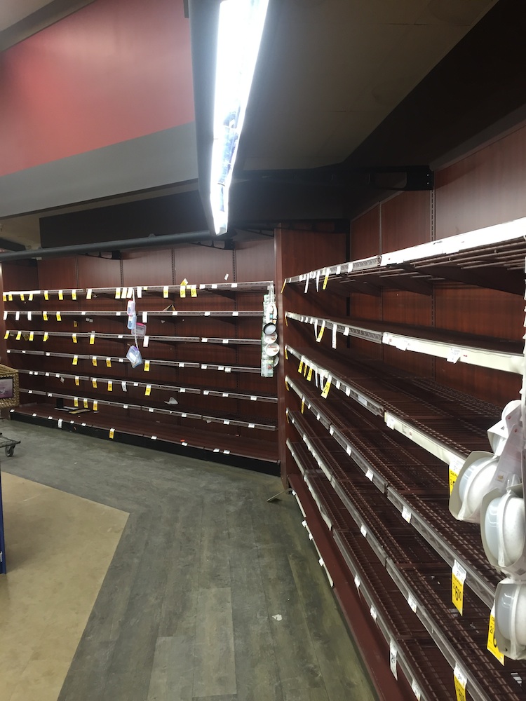 The bread aisle at Safeway in McLean before the winter storm hit Washington, DC. Photograph courtesy of Scott Arwood. 