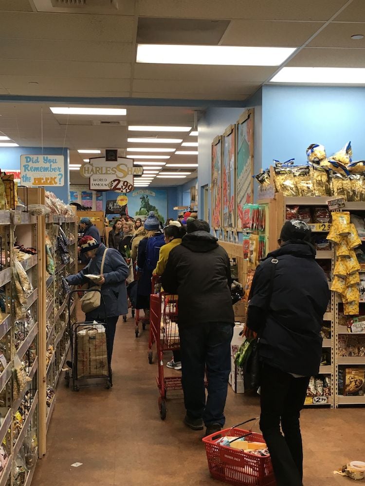 Trader Joe's before winter storm Jonas hit Washington, DC in 2016.