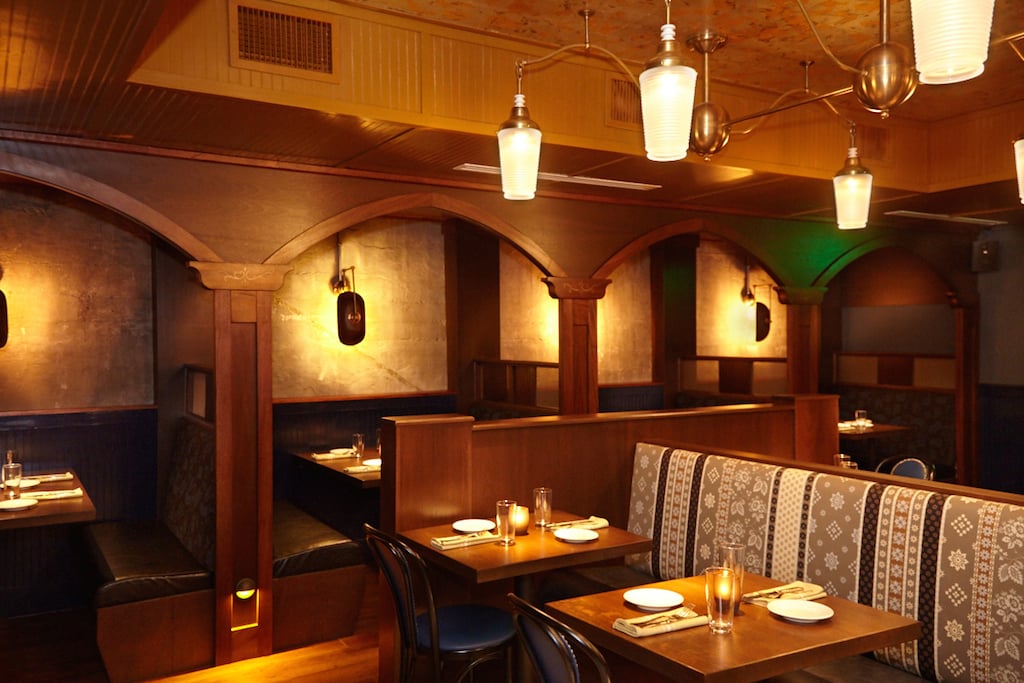 The Sovereign combines a Belgian dining room (pictured) and beer hall above. Photograph by Jeff Elkins 