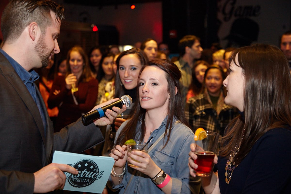 Katie Douglas competes to win a date with contestant Nathan Smith. 