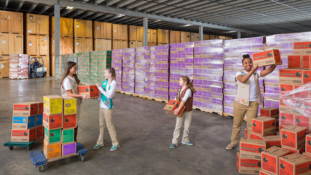 Here’s What a Warehouse Full of Girl Scout Cookies Looks Like