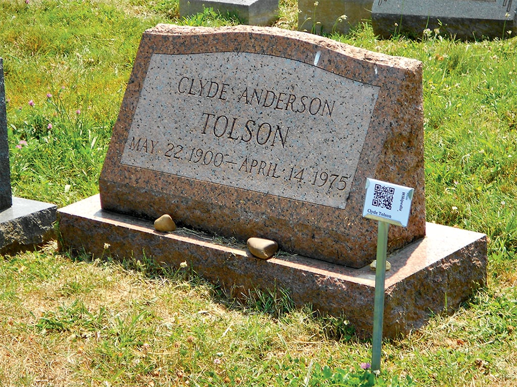 Photograph of Tolson Grave by CPC Collection/Alamy 