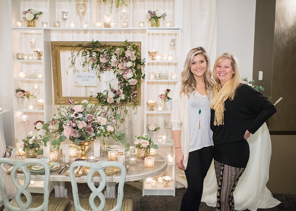 Christin Hessler and Janet Flowers with Nature of Design created an elegant vintage-inspired booth. 