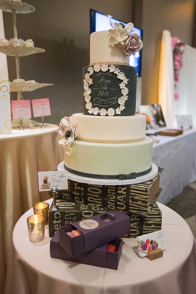 Amphora Bakery wowed guests with desserts like this modern chalk-design cake.