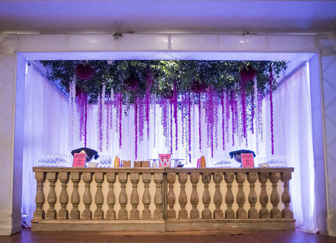 Revolution Events and Edge Floral Event Designers teamed up to create this stunning bar in the Great Room of the W Hotel. 