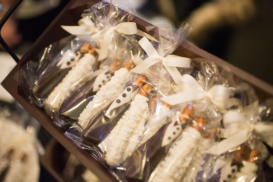 Tuxedo themed pretzel sticks by Sandy's Sugar Shack. 