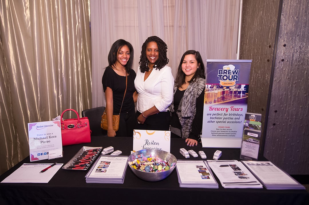 The ladies from Reston Limousine talked to guests about wedding day transportation and private brewery tours. 