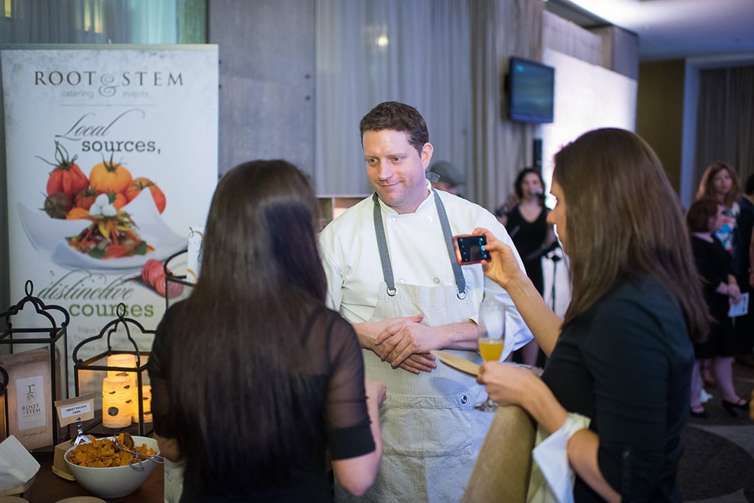 Root & Stem Catering discusses their unique course options with guests.